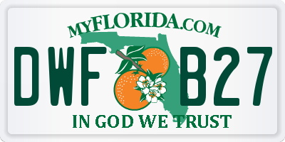 FL license plate DWFB27