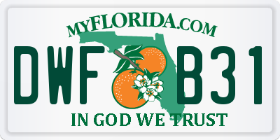 FL license plate DWFB31