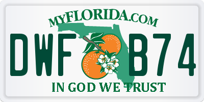 FL license plate DWFB74