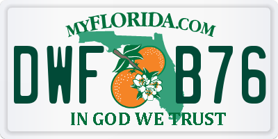 FL license plate DWFB76