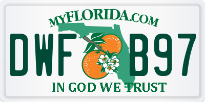 FL license plate DWFB97