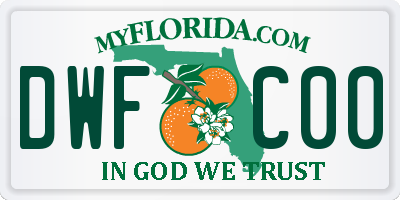 FL license plate DWFC00