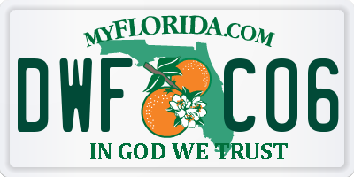 FL license plate DWFC06