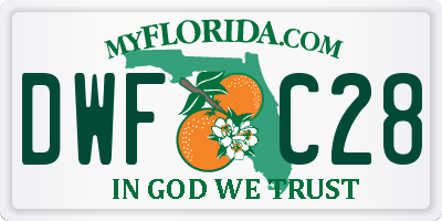 FL license plate DWFC28