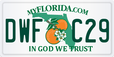 FL license plate DWFC29