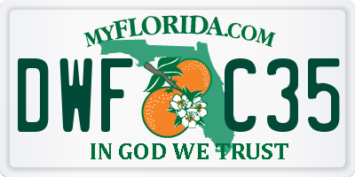 FL license plate DWFC35