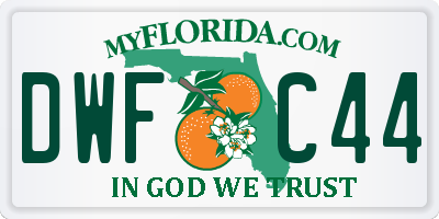 FL license plate DWFC44
