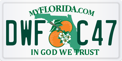FL license plate DWFC47