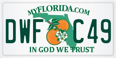 FL license plate DWFC49