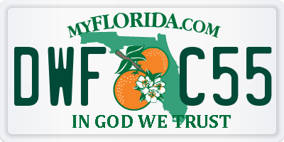 FL license plate DWFC55