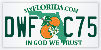 FL license plate DWFC75