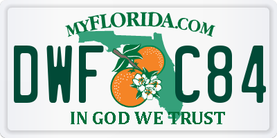 FL license plate DWFC84