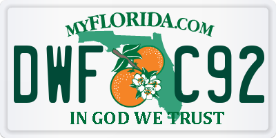FL license plate DWFC92