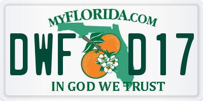 FL license plate DWFD17