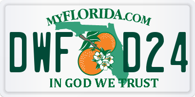 FL license plate DWFD24
