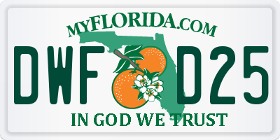 FL license plate DWFD25