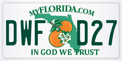FL license plate DWFD27