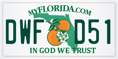 FL license plate DWFD51