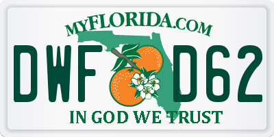 FL license plate DWFD62