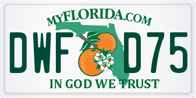 FL license plate DWFD75