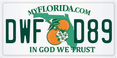 FL license plate DWFD89