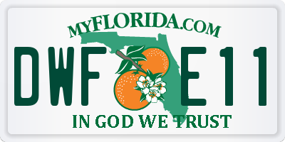 FL license plate DWFE11
