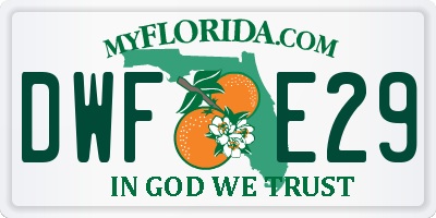 FL license plate DWFE29