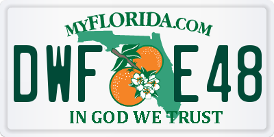 FL license plate DWFE48