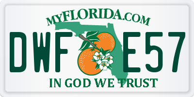 FL license plate DWFE57