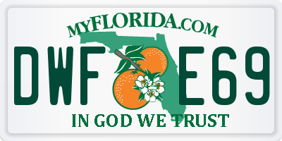 FL license plate DWFE69