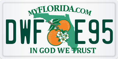 FL license plate DWFE95