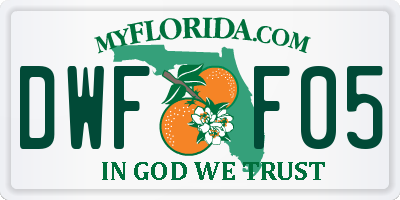 FL license plate DWFF05