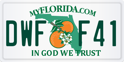 FL license plate DWFF41