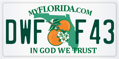 FL license plate DWFF43