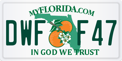 FL license plate DWFF47