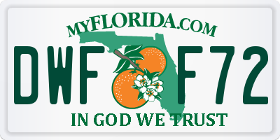 FL license plate DWFF72