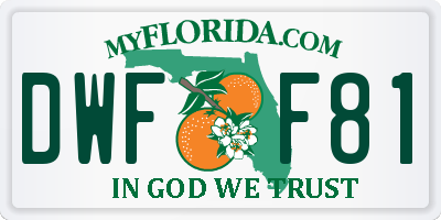 FL license plate DWFF81