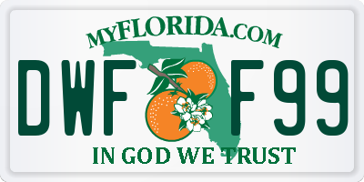 FL license plate DWFF99
