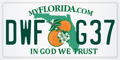 FL license plate DWFG37