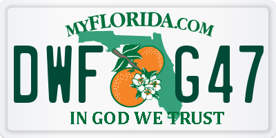 FL license plate DWFG47