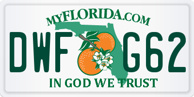 FL license plate DWFG62