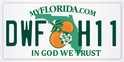 FL license plate DWFH11