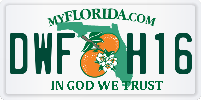 FL license plate DWFH16
