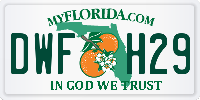 FL license plate DWFH29
