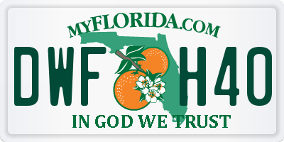 FL license plate DWFH40