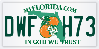 FL license plate DWFH73