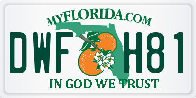 FL license plate DWFH81