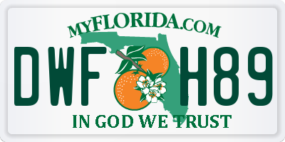 FL license plate DWFH89