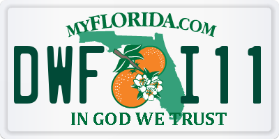 FL license plate DWFI11