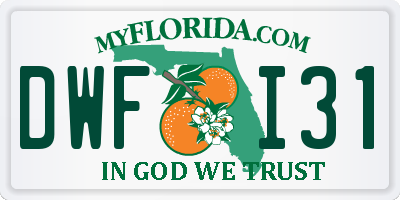 FL license plate DWFI31